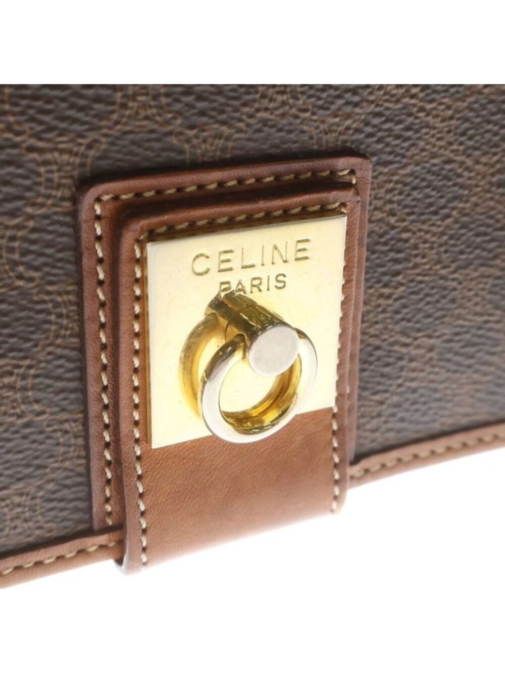 Celine Macadam Shoulder Bag Brown Leather - Picture 5 of 6